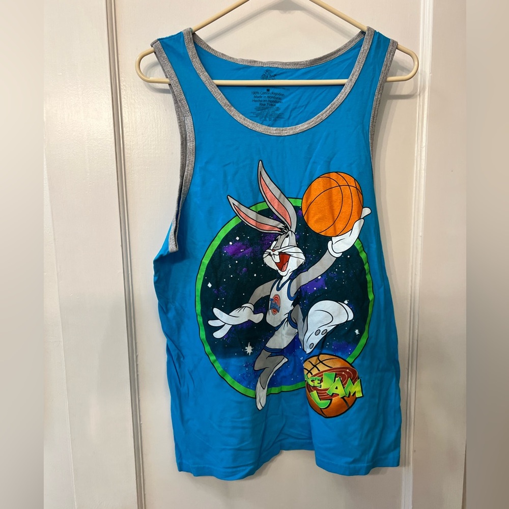 Men’s/Teen's Space Jam Retro Style Tank Top Tune Squad Size Medium Teal Tone